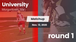 Matchup: University vs. round 1 2020