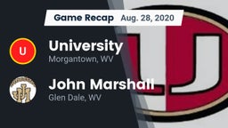 Recap: University  vs. John Marshall  2020