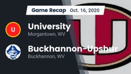 Recap: University  vs. Buckhannon-Upshur  2020