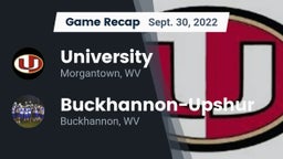 Recap: University  vs. Buckhannon-Upshur  2022