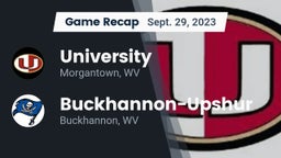 Recap: University  vs. Buckhannon-Upshur  2023