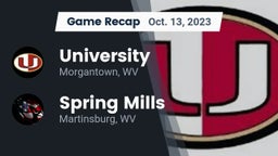 Recap: University  vs. Spring Mills  2023