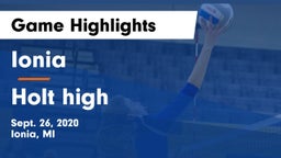 Ionia  vs Holt high  Game Highlights - Sept. 26, 2020