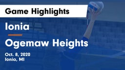 Ionia  vs Ogemaw Heights  Game Highlights - Oct. 8, 2020
