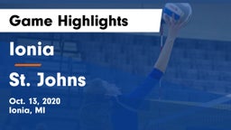 Ionia  vs St. Johns  Game Highlights - Oct. 13, 2020