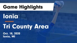 Ionia  vs Tri County Area  Game Highlights - Oct. 18, 2020