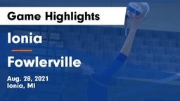 Ionia  vs Fowlerville Game Highlights - Aug. 28, 2021