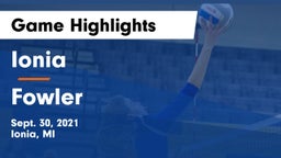 Ionia  vs Fowler  Game Highlights - Sept. 30, 2021
