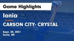Ionia  vs CARSON CITY- CRYSTAL  Game Highlights - Sept. 30, 2021