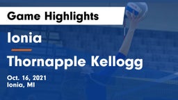 Ionia  vs Thornapple Kellogg  Game Highlights - Oct. 16, 2021