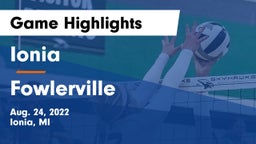 Ionia  vs Fowlerville Game Highlights - Aug. 24, 2022