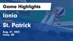 Ionia  vs St. Patrick  Game Highlights - Aug. 27, 2022