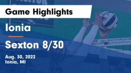 Ionia  vs Sexton 8/30 Game Highlights - Aug. 30, 2022