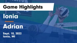 Ionia  vs Adrian  Game Highlights - Sept. 10, 2022