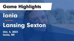 Ionia  vs Lansing Sexton Game Highlights - Oct. 4, 2022