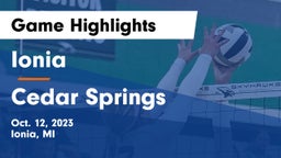 Ionia  vs Cedar Springs  Game Highlights - Oct. 12, 2023