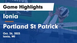 Ionia  vs Portland St Patrick Game Highlights - Oct. 26, 2023