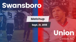 Matchup: Swansboro vs. Union  2018