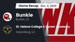 Recap: Bunkie  vs. St. Helena College & Career Academy 2020