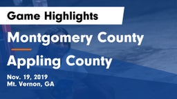 Montgomery County  vs Appling County  Game Highlights - Nov. 19, 2019