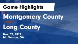 Montgomery County  vs Long County  Game Highlights - Nov. 23, 2019