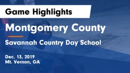 Montgomery County  vs Savannah Country Day School Game Highlights - Dec. 13, 2019