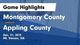 Montgomery County  vs Appling County  Game Highlights - Dec. 21, 2019