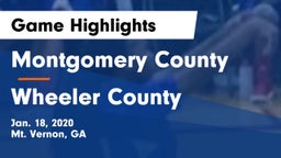 Montgomery County  vs Wheeler County  Game Highlights - Jan. 18, 2020