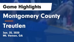 Montgomery County  vs Treutlen  Game Highlights - Jan. 25, 2020