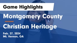 Montgomery County  vs Christian Heritage  Game Highlights - Feb. 27, 2024