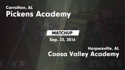 Matchup: Pickens Academy vs. Coosa Valley Academy  2016