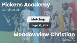 Matchup: Pickens Academy vs. Meadowview Christian  2019