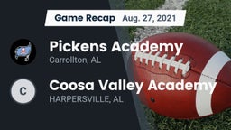 Recap: Pickens Academy  vs. Coosa Valley Academy 2021