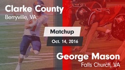 Matchup: Clarke County vs. George Mason  2016
