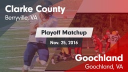 Matchup: Clarke County vs. Goochland  2016