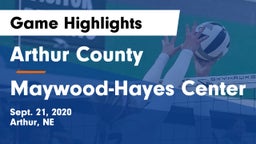 Arthur County  vs Maywood-Hayes Center Game Highlights - Sept. 21, 2020