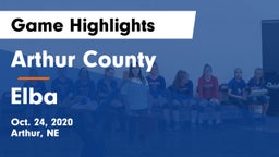 Arthur County  vs Elba  Game Highlights - Oct. 24, 2020
