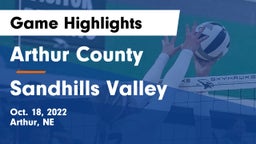 Arthur County  vs Sandhills Valley Game Highlights - Oct. 18, 2022