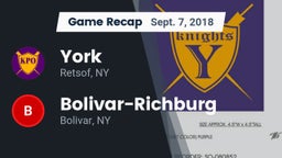 Recap: York  vs. Bolivar-Richburg  2018