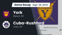 Recap: York  vs. Cuba-Rushford  2018