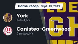 Recap: York  vs. Canisteo-Greenwood  2019