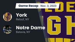 Recap: York  vs. Notre Dame  2023