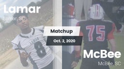 Matchup: Lamar vs. McBee  2020