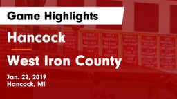 Hancock  vs West Iron County  Game Highlights - Jan. 22, 2019