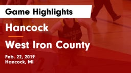 Hancock  vs West Iron County  Game Highlights - Feb. 22, 2019