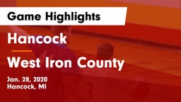 Hancock  vs West Iron County  Game Highlights - Jan. 28, 2020
