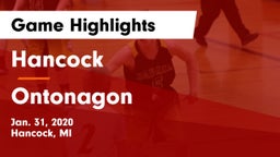 Hancock  vs Ontonagon Game Highlights - Jan. 31, 2020