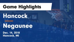 Hancock  vs Negaunee  Game Highlights - Dec. 14, 2018