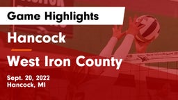 Hancock  vs West Iron County  Game Highlights - Sept. 20, 2022