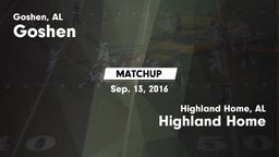 Matchup: Goshen vs. Highland Home  2016